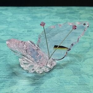 Swarovski Crystal Butterfly Figurine Pink Prism